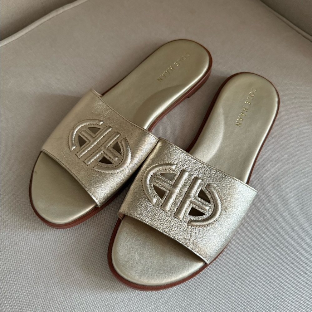 Cole Haan Metallic Slide Sandals